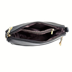 Embossed Crossbody Bag Women's Small Square Purse Versatile Zipper Shoulder Bag