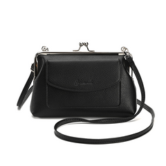 Women's Crossbody Bag Kiss Lock Phone Purse Faux Leather