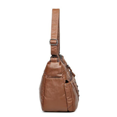 Studded Decor Crossbody Bag Faux Leather Shoulder Bag