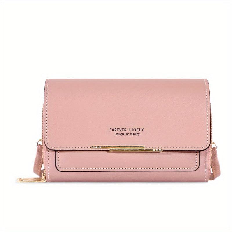 Flap Zipper Crossbody Bag PU Leather Textured Bag Purse