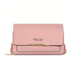 Flap Zipper Crossbody Bag PU Leather Textured Bag Purse
