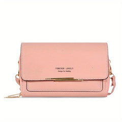 Flap Zipper Crossbody Bag PU Leather Textured Bag Purse