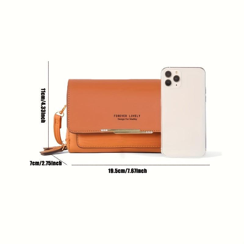 Flap Zipper Crossbody Bag PU Leather Textured Bag Purse