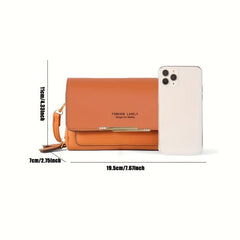 Flap Zipper Crossbody Bag PU Leather Textured Bag Purse