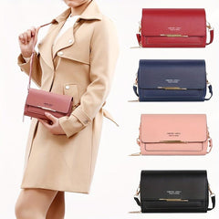 Flap Zipper Crossbody Bag PU Leather Textured Bag Purse