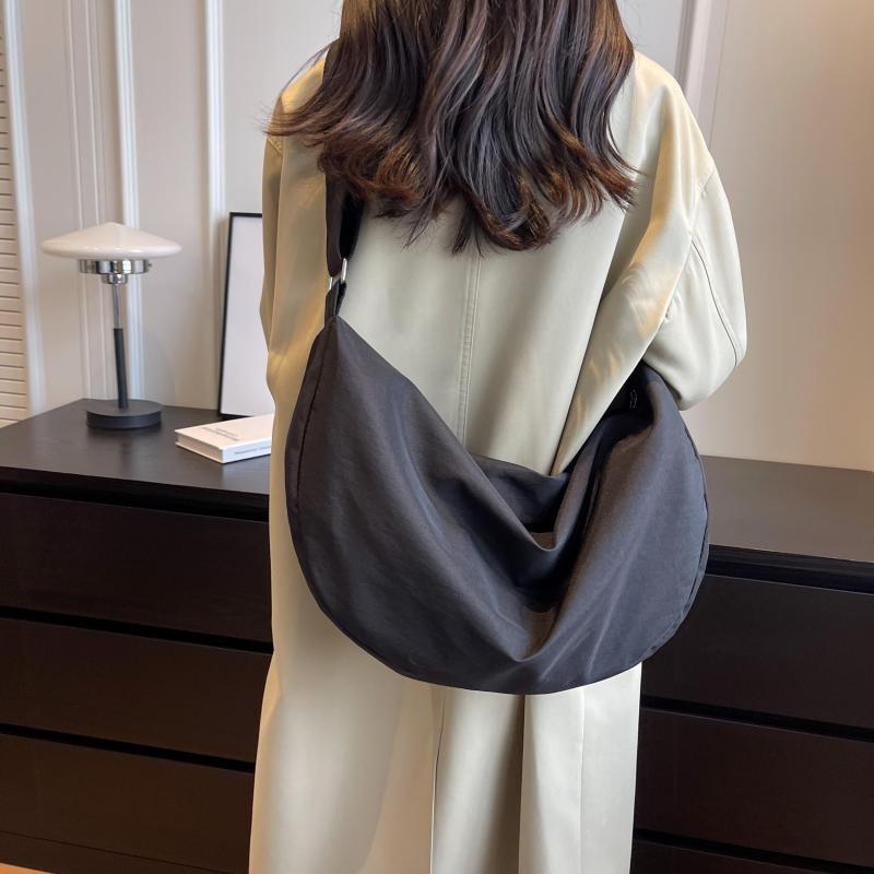 Minimalist Large Capacity Hobo Bag Solid Casual Crossbody Bag