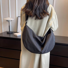 Minimalist Large Capacity Hobo Bag Solid Casual Crossbody Bag