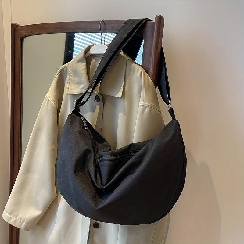 Minimalist Large Capacity Hobo Bag Solid Casual Crossbody Bag