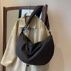 Minimalist Large Capacity Hobo Bag Solid Casual Crossbody Bag