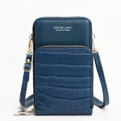 Minimalist Crocodile Embossed Shoulder Bag Women's Crossbody Purse
