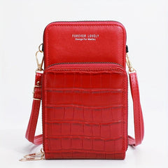 Minimalist Crocodile Embossed Shoulder Bag Women's Crossbody Purse