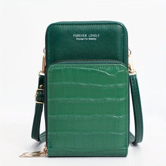 Minimalist Crocodile Embossed Shoulder Bag Women's Crossbody Purse