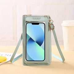 Minimalist Solid Shoulder Bag Crossbody Bag Women's Touch Screen Phone Bag