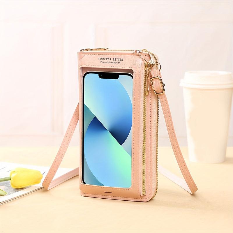 Minimalist Solid Shoulder Bag Crossbody Bag Women's Touch Screen Phone Bag