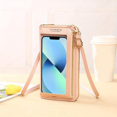 Minimalist Solid Shoulder Bag Crossbody Bag Women's Touch Screen Phone Bag