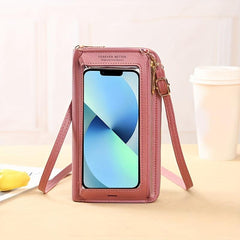 Minimalist Solid Shoulder Bag Crossbody Bag Women's Touch Screen Phone Bag