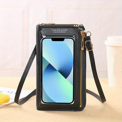 Minimalist Solid Shoulder Bag Crossbody Bag Women's Touch Screen Phone Bag