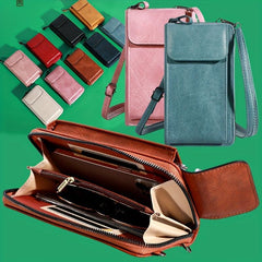 Vintage Mini PU Leather Crossbody Phone Bag Wallet
