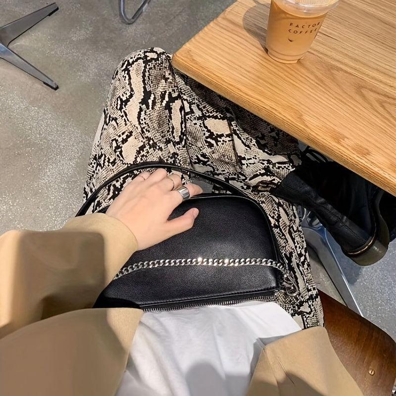 Chain Crossbody Bag with Coin Purse Solid Handbag