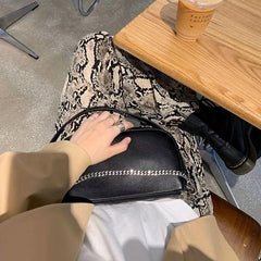 Chain Crossbody Bag with Coin Purse Solid Handbag