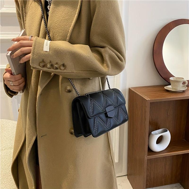 Versatile PU Leather Flap Bag Crossbody Handbag