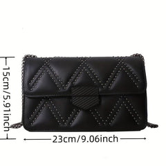 Versatile PU Leather Flap Bag Crossbody Handbag