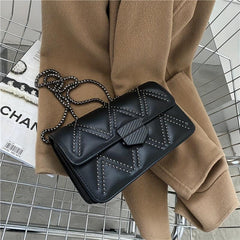 Versatile PU Leather Flap Bag Crossbody Handbag