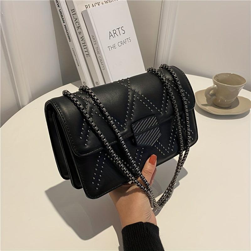 Versatile PU Leather Flap Bag Crossbody Handbag