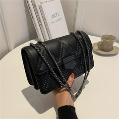Versatile PU Leather Flap Bag Crossbody Handbag
