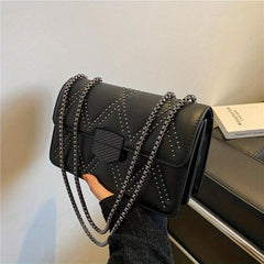Versatile PU Leather Flap Bag Crossbody Handbag