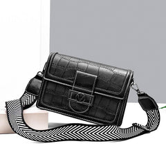 Vintage Crossbody Buckle Square Bag Small PU Leather Flap Purse