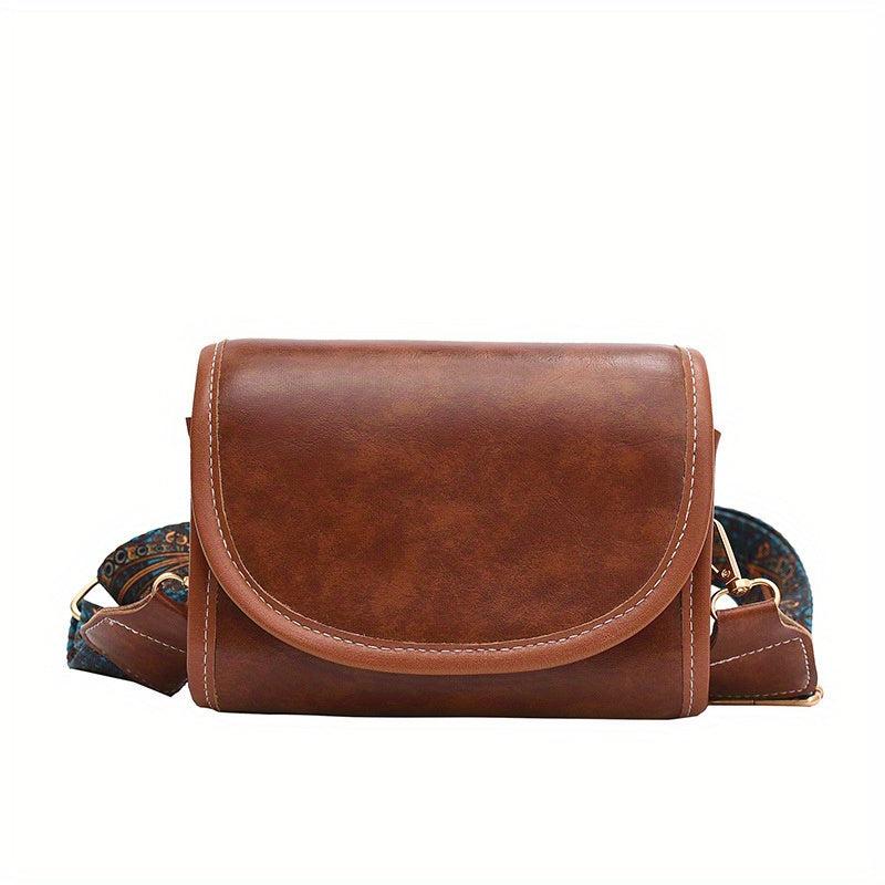 Faux Pearl Retro Style Crossbody Bag Flap Square Bag