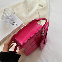 Plaid Square Crossbody Bag with Clutch Purse