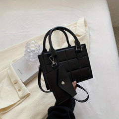 Plaid Square Crossbody Bag with Clutch Purse