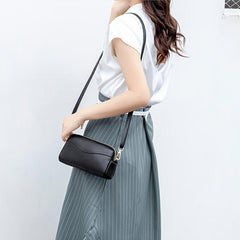 Double Layer Clutch Purse Zipper Crossbody Bag