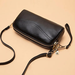 Double Layer Clutch Purse Zipper Crossbody Bag
