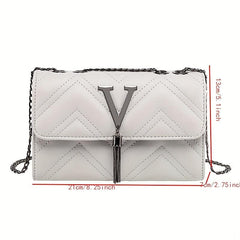 Quilted Crossbody Bag Lightweight PU Leather Shoulder Bag Women's Handbag