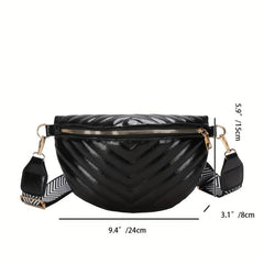 Chevron Quilted Chest Bag Stylish Crossbody Sling Waist Fanny Pack
