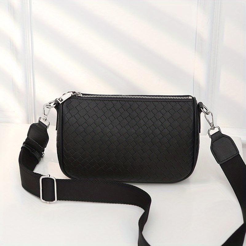 Braided Crossbody Bag Solid Square Shoulder Bag Women's Handbag