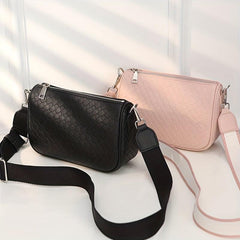 Braided Crossbody Bag Solid Square Shoulder Bag Women's Handbag