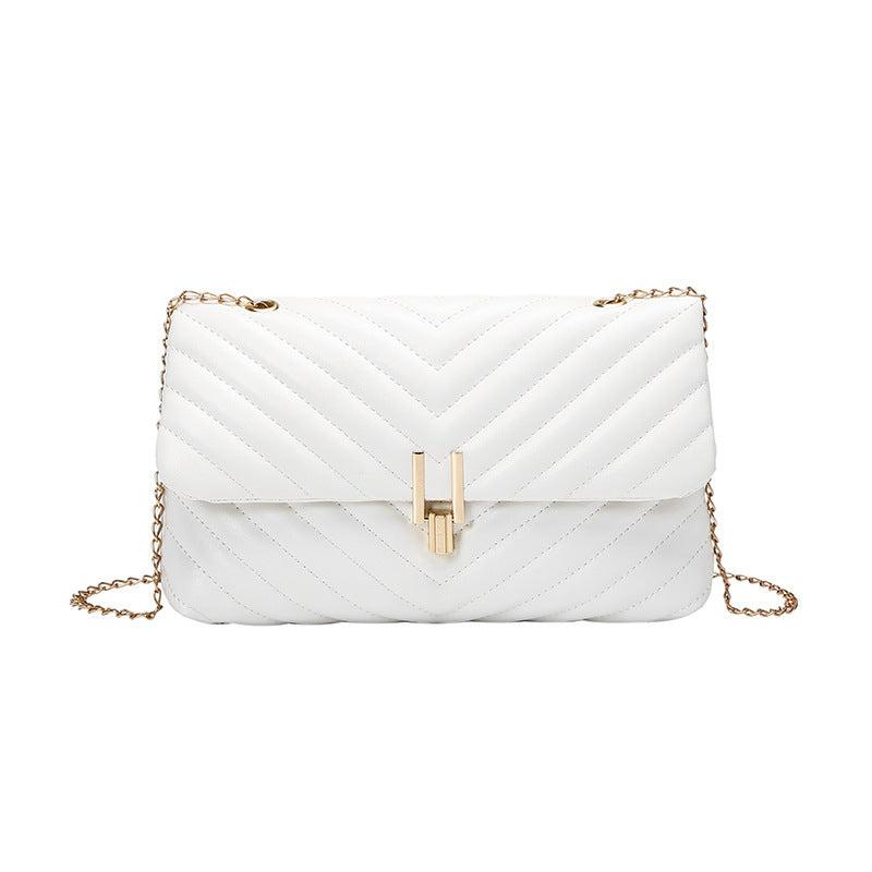Quilted Shoulder Bag Faux Leather Chain Crossbody Bag Small Flap Purse