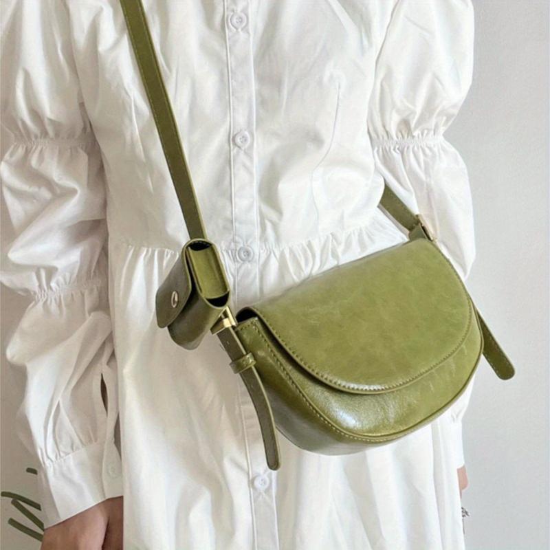 Nihe Saddle Handbag Solid Shoulder Bag Crossbody Bag