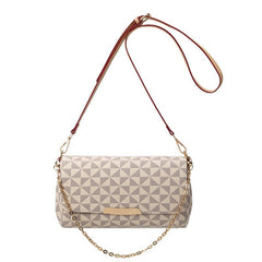 Geometric Pattern Flap Baguette Bag Crossbody Purse