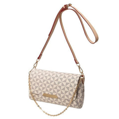 Geometric Pattern Flap Baguette Bag Crossbody Purse