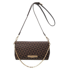 Geometric Pattern Flap Baguette Bag Crossbody Purse