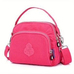 Nylon Zipper Crossbody Bag Soft Layer Purse