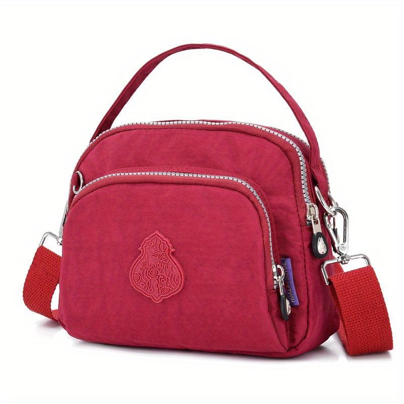 Nylon Zipper Crossbody Bag Soft Layer Purse