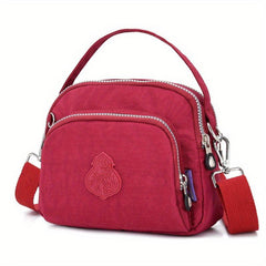Nylon Zipper Crossbody Bag Soft Layer Purse