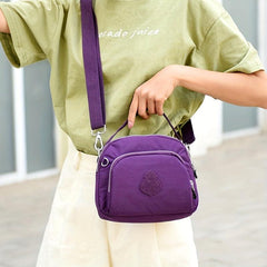 Nylon Zipper Crossbody Bag Soft Layer Purse