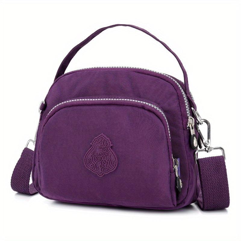 Nylon Zipper Crossbody Bag Soft Layer Purse